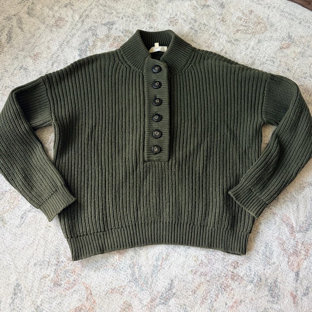 Sezane Lucas Jumper Pullover Sweater in Khaki Green Size XS - Picture 4 of 9